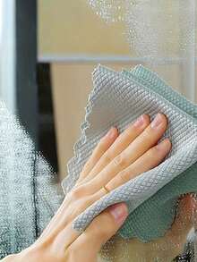 10pcs Glass Cleaning Cloths With Fish Scale Pattern, Household Cleaning Rags, Decontamination Cloths, Dish Towels, Window Wipers, No Trace, Multi-Purpose Cleaning Cloths, Cleaning Supplies, Cleaning Tools, Back To School Supplies, Kitchen, Bathroom - Multicolor - View 8