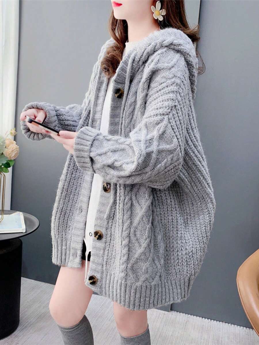 Plus Size Cardigans - 灰色 - 查看 1