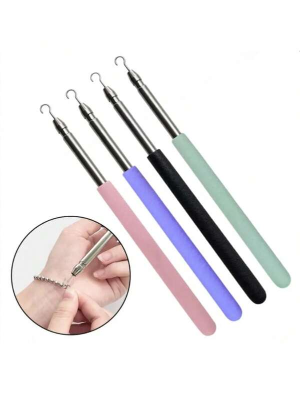 4pcs Of Stainless Steel Adjustable Jewelry Bracelet Accessory, Bracelet Hooking Tool
