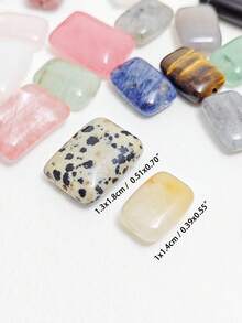 EECLYCJ 10/20 hạt đá tự nhiên hình chữ nhật 13*18mm hỗn hợp ngẫu nhiên DIY dạng hạt rời, pha lê tự nhiên, đá hình, mã não, mắt hổ, đá đốm, đá Aventurine xanh, đá thạch anh hồng, thạch anh tím, đá Sodalite nhiều màu hỗn hợp thương hiệu hòa bình may mắn năng lượng cho phụ nữ/bé gái/phụ nữ làm đồ trang sức vòng cổ vòng tay cổ điển Bohemian thủ công - 13*18mm - Xem 9