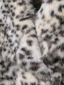 Seelio Autumn/Winter New Women's Fashion European & American Style Animal Print Faux Fur Jacket - Multicolor - View 12