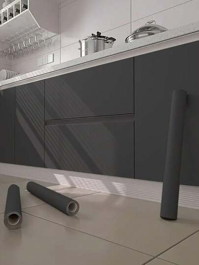 Papel de parede grosso, autoadesivo e removível, em PVC preto fosco texturizado, ideal para paredes de quartos, bancadas de cozinha e superfícies de armários, além de decoração de paredes de escritórios.