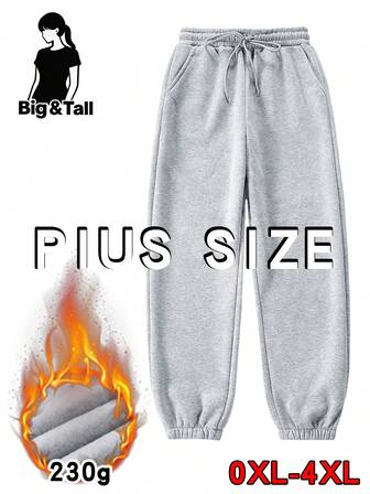 Autumn And Winter Plus Size Women's Plus Size Knitted Sports Pants Girls Plus Size Velvet Warm Casual Ankle Pants