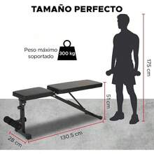 Banca de Pesas Profesional 300 kg – 3 Niveles (Plano, Inclinado, Declinado) + Soporte para Piernas – Estructura de Acero Reforzado, Ideal para Press Banca y Abdominales - Maryland - Ver 5