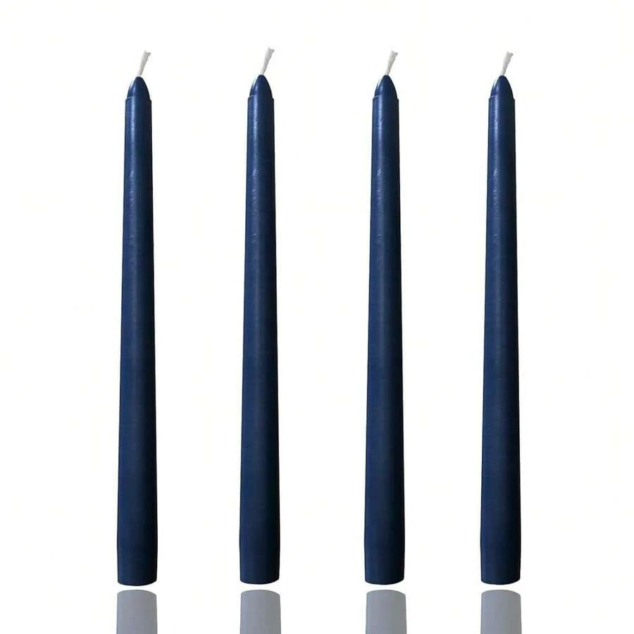 10 Inch Dark Blue Taper Candles,Set Of 4 Tapered Candle, Tall Candlesticks,Conical Stick Candles,Less,Home Dinner, Party, Wedding, Halloween, Christmas (Dark Blue, 10inch){Inchcolor_nameinch:InchDarkblueinch,Inchsize_nameinch:Inch10inchinch} - 深藍色 - 查看 1
