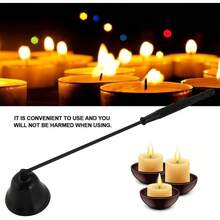 TOPINCN Apagavelas, Apagavelas, Extintor de Velas de Moda con Largo, Apagavelas en Forma de Campana de Acero Inoxidable, Cubrecortador de Mechas, Herramienta de Mano, Accesorios (Oro Rosa) - Negro - Ver 3