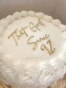 Charm per torta personalizzato con nome, topper per torta di compleanno personalizzato, mini topper per torta nuziale a forma di cuore, decorazione per torta in acrilico per compleanno e forniture per feste di matrimonio, glitter - stile B - Visualizzare 3