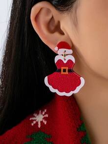 Women's Holiday Party Drop Earrings, Sparkling Christmas Earrings For Women, Alloy Christmas Gift For Her