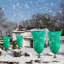 Winter Plant Protection Cover, Thickened Non-Woven Fabric With Drawstring And Zipper, Dust-Proof And Warm, Frost Protection - Multicolor - View 10