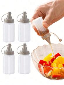 1pc/2pcs 1000ml Hand-Cranked Batter Mixer Bottle Dispenser,Batter Mixing Bottle; Cream Pancake; Pancake Batter Mixing Bottle, Pressed Type Pancake Cream Dispensing Bottle With Scale,Cream Whipping Bottle, And Seasoning Squeeze Bottles, Mini Transparent Sauce Bottles. - Clear - View 8