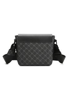 1pc Peach Tree Men's Messenger Bag, PU Leather Flap Crossbody Shoulder Bag, Casual Versatile Daily Use Small Square Bag Pouch - Multicolor - View 11