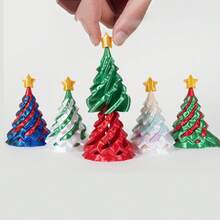 1piece 3D-Printed Christmas Tree Spiral Cone Stress Relief Gift – Dual-Colour Twisting Fun An Innovative Christmas Tree Design Offering A Unique Experience. Play With It Or Display It As A Decorative Piece – The Perfect Choice For Christmas Gifts, Birthday Presents, Valentine's Day Tokens, Or Festive Presents - Multicolor - View 4