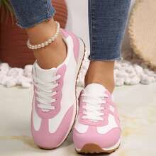 Spring Autumn Sneakers For Women Fashionable Casual Walking Retro Lightweight Outdoor Sports Sneakers Tennis Shoes Sneakers Shoes Outdoor Office Work Walking Travel Sport - Hồng - Xem 1