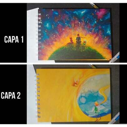 Caderno sketchbook dupla capa dura -  para aquarela-  caderno de desenho