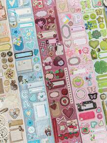 1 Roll Textured Paper Washi Tape, Vintage Patterned Decorative Tape For Scrapbooking, Journaling, DIY Crafts - Multicolor - View 11