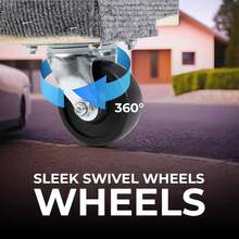 2 Packungen, 76 cm x 46 cm Hartholz Möbel Transportroller mit 907 kg Tragkraft, 4 x 7,6 cm PP Lenkrollen, schwere Holz Transportroller, Transportwagen mit Rädern für schwere Möbel - Dunkelgrau - Übersicht 5