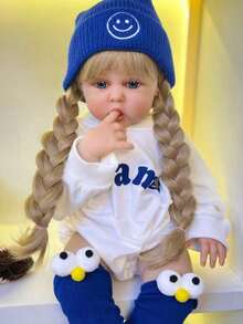 60cm 24inch Soft Vinyl Reborn Cloth Body Doll Lifelike Princess Newborn Baby Toddler Girl Lovely Birthday Gift Dress Up Toy - Muñeca terminada - Ver 5