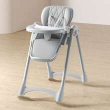 Baby Feeding Chair, Folding Chair For Toddlers, Height Adjustable And Easy To Clean, Baby Feeding Chair - Grey - View 1