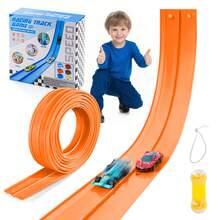 15 Ft Flexible Race Track For Kids: Car Ramp Toy For Toddlers 1-3 & Monster Truck - Red - View 3