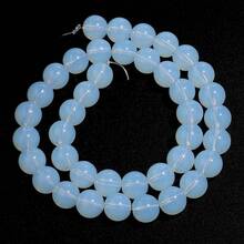 1颗天然玛瑙圆形隔珠，尺寸4/6/8/10/12毫米，高品质珠宝制作DIY工艺品材料，适用于友谊手链、项链、吊坠、装饰品等，批发珠子 - 蛋白石 - 查看 9