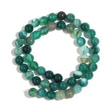 1颗天然绿色条纹玛瑙圆珠,尺寸4/6/8/10/12毫米,高品质珠宝制作DIY工艺品材料,适合制作礼品、友谊手链、项链、装饰品、吊坠,批发珠子 - 綠色條紋瑪瑙 - 查看 9