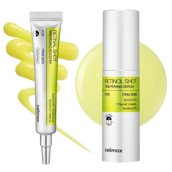 Celimax Retinal Booster 15ml + Retinol Serum 30ml | Retinal Shot Tightening Booster | Pore Minimizer, Wrinkles & Fine Lines, Firmer Skin 15ml | The Vita A Retinol Shot Tightening Serum | With Pure Vitamin A Retinol, Peptide, Pore Minimizer, Wrinkles & Fine Lines, Firmer Skin, Anti-Aging, Skin Smoothing 30ml