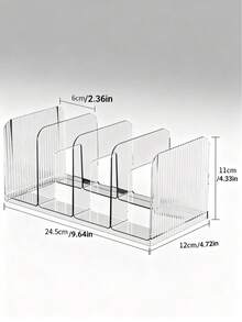 1pc Transparent Acrylic Desktop Bookshelf, Book Stand, Office/Student Document/Book Storage Organizer Rack - Multicolor - View 2