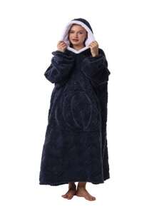 南瓜口袋连帽毯 - 男女通用超大号连帽毯，舒适保暖，柔软涤纶编织毯，适合成人，仅限手洗，水果主题，圣诞节、情人节、母亲节、父亲节礼物