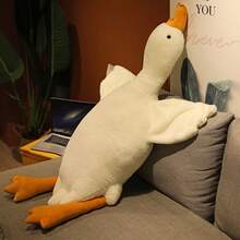 2025 New Arrival - Cute Lying Down Plush White Goose Doll, Girlfriend Sleeping Pillow, Adorable Crawling Goose Plush Doll, Birthday/Holiday/Valentine's Day Gift, Perfect Present, Gift - Multicolor - View 6