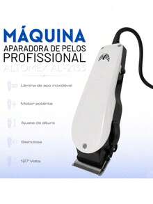 Máquina de Cortar Cabelo Profissional Altomex Lâmina Aço Inox 110V Cabo 2m Corte Preciso Silencioso - Multicolorido - Visão 10