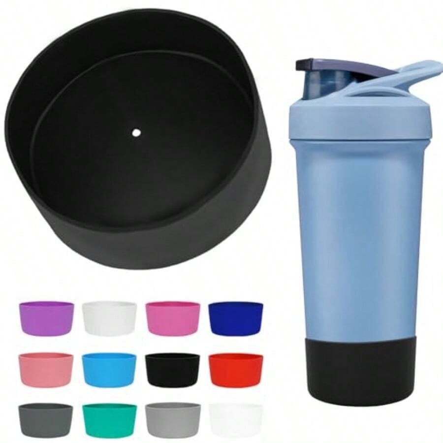 Silicone Shaker Bottle Boot For BlenderBottle Strada Anti-Slip Protective Sleeve For Shaker Cup Protects Strada Flip/Strada Twist/Strada Sleek Stainless Steel Water Bottles 24/25/28OZ Black Ideal For Gym Office And Outdoor Fitness Activities Provides Secure Grip And Durable Protection Against Drops And Scratches - 白色 - 查看 1