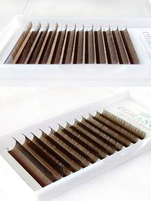 CoMango 12 Rows C/D Curl Deep Brown Eyelash Extensions 0.07mm Mixed 8-15mm Mink Lashes, High Quality Natural Color Korean Style Eyelashes - Brown - View 7