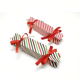 20 piezas Caja de regalo a rayas para el Día de San Valentín, bodas, fiestas y reuniones.