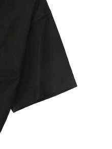 2025春夏新款可爱卡通印花女式短袖T恤，宽松版型，100%纯棉透气夏季沙滩装，俏皮设计，休闲风格，舒适日常穿着 - 黑色 - 查看 3