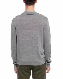 Bruno Magli Cable Front Merino Wool Polo Sweater - 彩色 - 查看 3