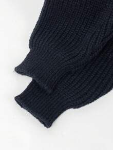 1 chiếc áo len dài tay dày dặn, ấm áp, dáng rộng, thoải mái, đa năng, cá tính dành cho nữ tuổi teen, thích hợp mặc ngoài trời vào mùa thu/đông. - màu đen - Xem 7