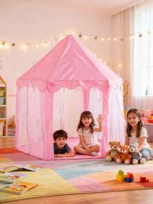 1 szt. Duży namiot z bajkowym zamkiem księżniczki, dziewczęcy, duży, sześciokątny teatrzyk, różowy motyw/trwały, idealny prezent urodzinowy lub świąteczny, domek do zabawy wewnątrz/na zewnątrz, zamek ogrodowy, składany, przenośny namiot, namiot kempingowy, odpowiedni dla dzieci od 1 roku życia, sześciokątny domek do zabawy dla niemowląt, dekoracja świąteczna, prezent na Halloween i Wielkanoc