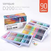 Bút gel LANGUO có thể thu vào để tô màu, 36/54/72/90 màu, bút màu đầu nhọn 0,7mm dùng cho giấy đen trắng, hoàn hảo để vẽ, viết, ghi nhật ký, đi học, văn phòng và gia đình - Nhiều màu - Xem 15