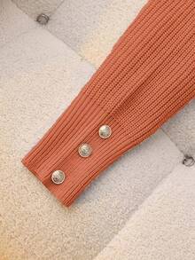 Winter Clothes For Women,New Years Outfit Women,Christmas Festive Knit Sweater,New Loose Soft Sweet Pink Slouchy Design V-Neck Thick Cable Knit Pullover Sweater For Women, Versatile For Autumn/Winter Fall Cloth For Women,Ribbed Texture | Button Cuff Detail | V-Neck Oversized Fit,Athleisure Ribbed V-Neck Sweater | 4-Way Stretch Knit Fabric | Moisture-Wicking Texture | Adjustable Button Cuffs (Custom Fit) | Relaxed Slouchy Fit (Unrestricted Movement) | Breathable Lightweight Material | Sporty Minimalist Style - Đỏ - Xem 4