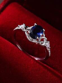 1 件时尚百搭精致白色锆石戒指，适合作为女性生日、结婚纪念日、订婚、婚礼的礼物