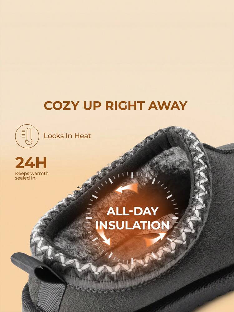 Men's Fuzzy Cozy Slippers – Genuine Suede, Indoor/Outdoor, Comfy Winter Footwear With Memory Foam And Furry Lining - 灰色 - 查看 9
