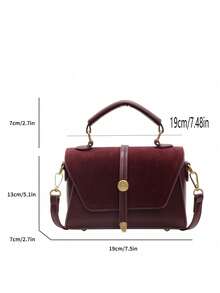 新款时尚经典金属扣装饰便携方包，配有可调节肩带，采用麂皮材质，酒红色翻盖设计，适合户外运动、通勤、购物、校园活动、短途旅行等多种场合。它是母亲节送给女性的最佳礼物，也是一款适合女士的新款秋季时尚麂皮包，适合新年佩戴。 - 酒紅色 - 查看 9