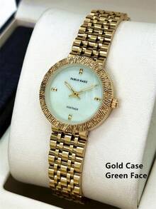 Pablo Raez 1 pezzo Orologio da donna di lusso in oro 18K, gioiello di moda, orologio da polso blu, accessori in acciaio inossidabile, movimento al quarzo, colore dorato IPG antiossidante, orologio da abito - Tagli Unica - Visualizzare 14