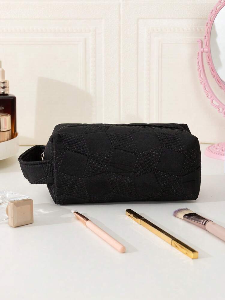 1件装豹纹、斑马纹、千鸟格和花卉图案化妆包，化妆刷收纳包，适合旅行、居家使用，男女通用，四季皆宜 - 彩色 - 查看 16