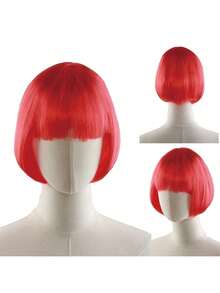 这款活力四射的波波头短假发，大胆前卫的彩色短假发，时尚的派对发型，适合女性，一年四季皆宜。它完美适用于圣诞派对、角色扮演、节日、生日、音乐节、聚会以及日常穿搭。它适合所有年龄段，也非常适合搭配其他节日服装。 - 彩色 - 查看 5