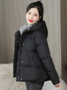 Women Winter Coats - Black - View 2
