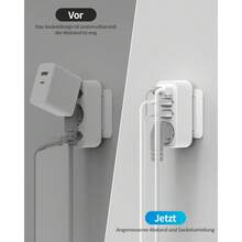 Multiprise 6-en-1 avec 3 prises AC, adaptateur de voyage 4000W/16A avec port de charge rapide USB-C PD 20W, noir blanc - Prise de type F UE (220-240 V) - Voir 6