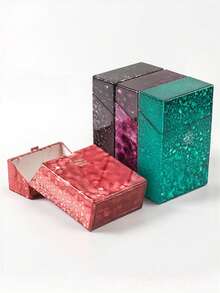 1个创意竖条纹塑料香烟盒，可装20支香烟，防水设计，男女通用，吸烟配件，女生吸烟配件，香烟收纳盒，香烟盒，礼品