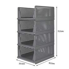 Organizador de armario, 3/4/5 piezas, cajas de almacenamiento de plástico, plegables y apilables, bandeja organizadora deslizante para ropa, pantalones, dormitorio, vestidor