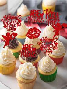20/10 món đồ trang trí bánh ngày Valentine: Đồ trang trí bánh cupcake hình trái tim, môi và nụ hôn của thần Cupid lấp lánh, trang trí bánh kem chủ đề ngày Valentine cho tiệc cưới. - Nhiều màu - Xem 4
